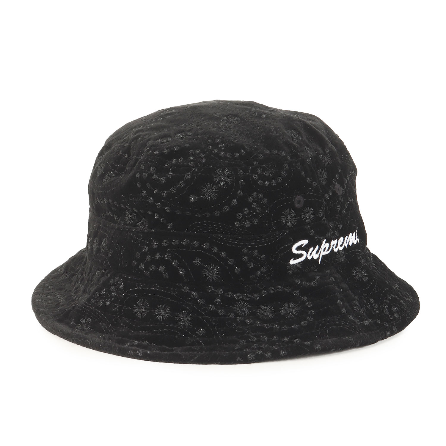 Supreme シュプリーム かぶり笠 黒いこと 黒 大きさ:M/L | 23AW ペイズリー柄 天鵞絨 ブーニーハット (Velvet Paisley Boonie) | ブランド名 流行り物 品目【メンズ】【中古】【美品】【K4856】