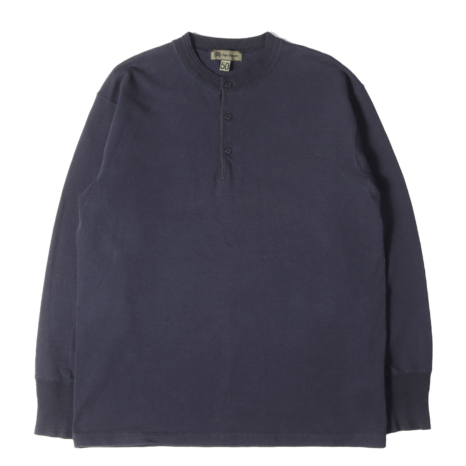 Nigel Cabourn ナイジェルケーボン プルオーバー 米国海軍 紺 大きさ:50 | ヘンリーのど首 ロング捩り プルオーバー | 日本製 | トップス カットソー 長袖【メンズ】【中古】【K4844】