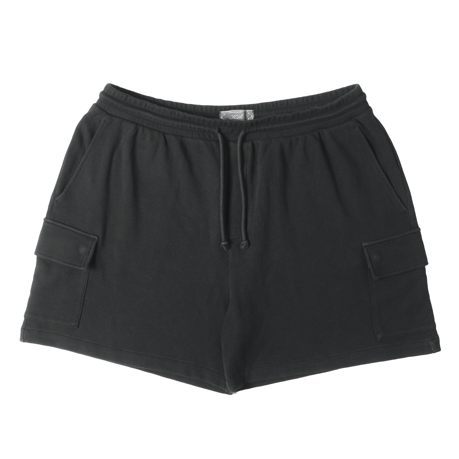 KITH NYC 口付け ニューヨーク州シティー ズボン下 黒いこと 黒 大いさ:XL | 25SS マイクロワーヘル カーゴショーツ (Micro Waffle Fairfax Cargo Short) | ボトムス 遊撃手ズボン下【メンズ】【中古】【K4839】