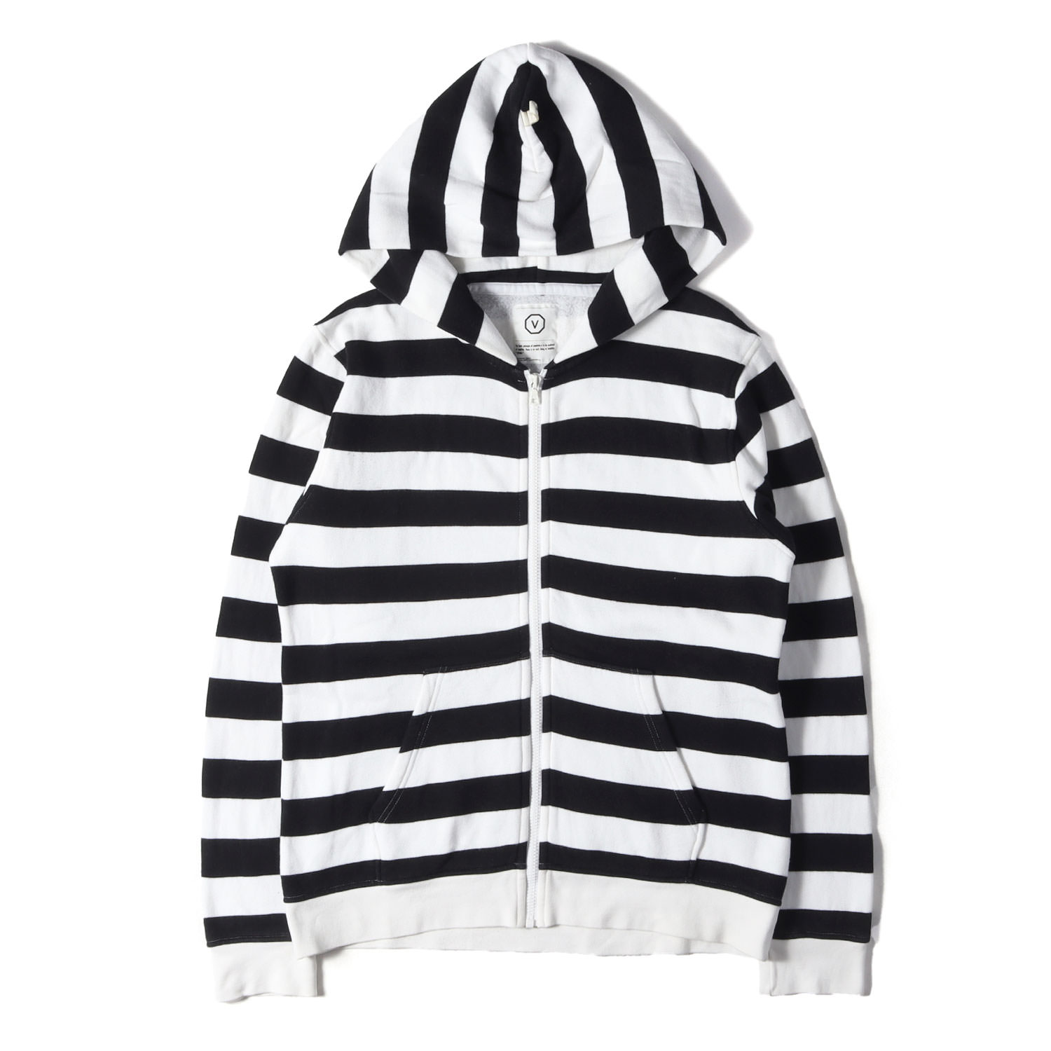 visvim ビズビム パーカー 白いこと 黒いこと モノクローム 大いさ:S | 00s 間借り人 フルジップ スウェットパーカー | トップス フーディー【メンズ】【中古】【K4836】