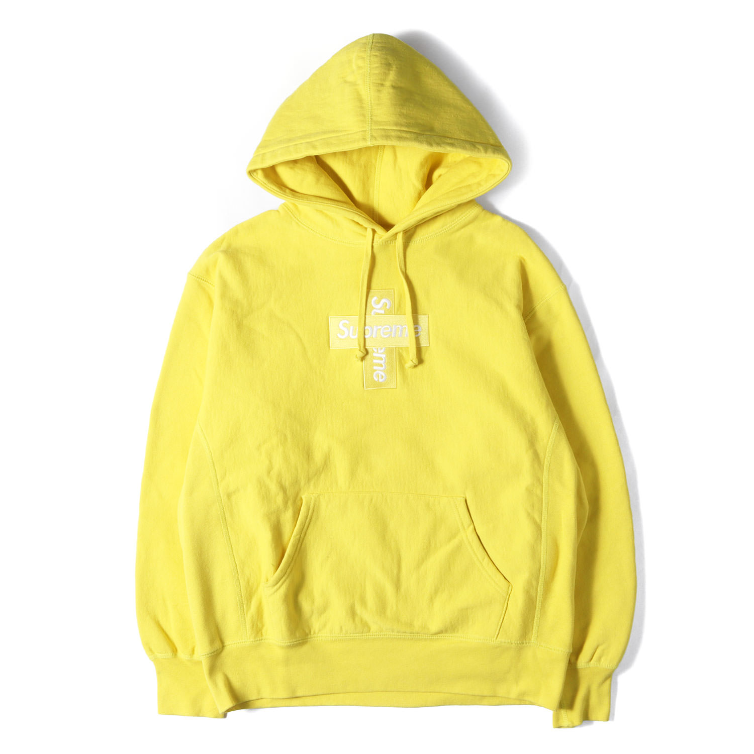 Supreme シュプリーム パーカー 檸檬 大いさ:S | 20AW はりつけ台BOXロゴタイプ 汗水 パーカー(Cross Box Logo Hooded Sweatshirt) | トップス フーディー【メンズ】【中古】【K4836】