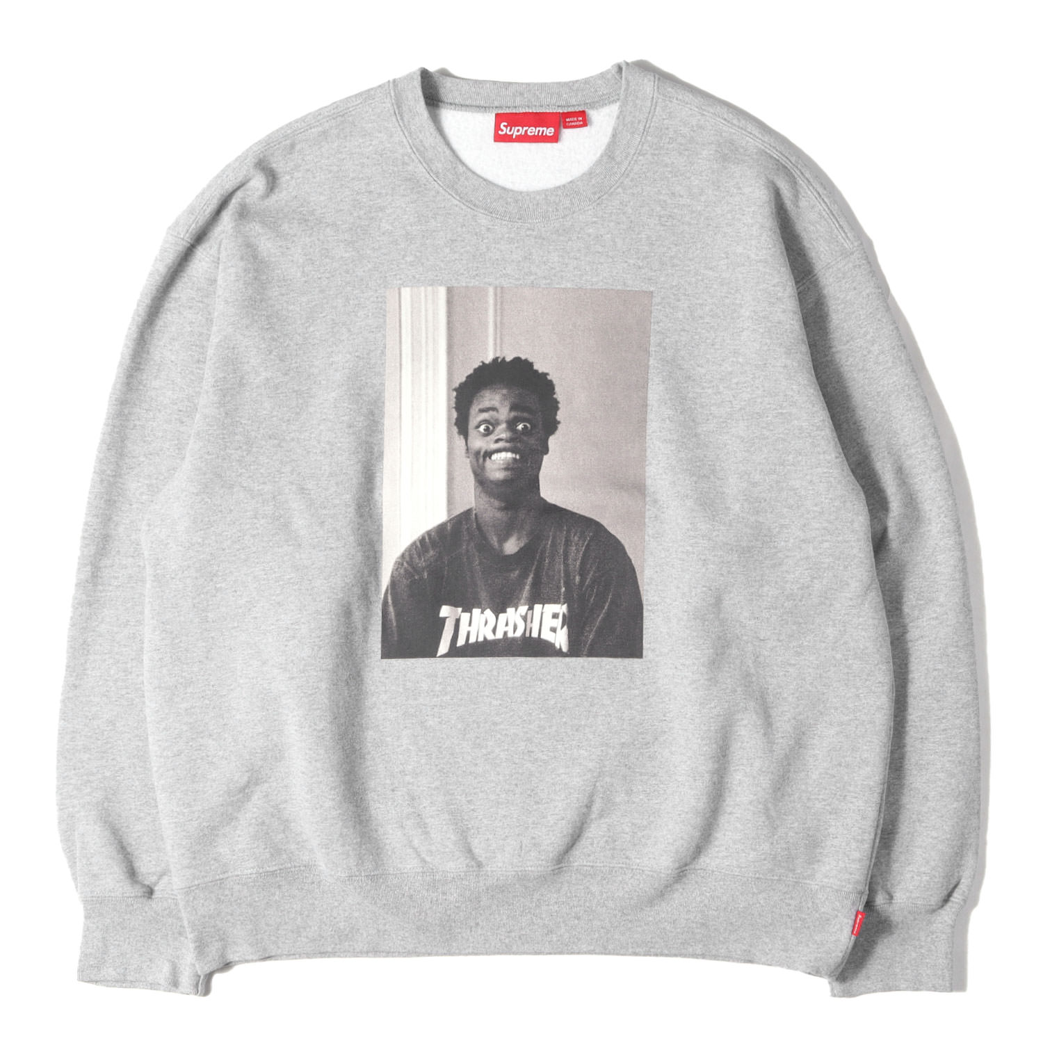 Supreme シュプリーム 汗水 ヘザーグレー 大きさ:L | 24AW THRASHER ハロルド・ハンター 映し絵 トレイナー (Crewneck) | トップス 調教師 | 共同研究【メンズ】【中古】【美品】【K4836】