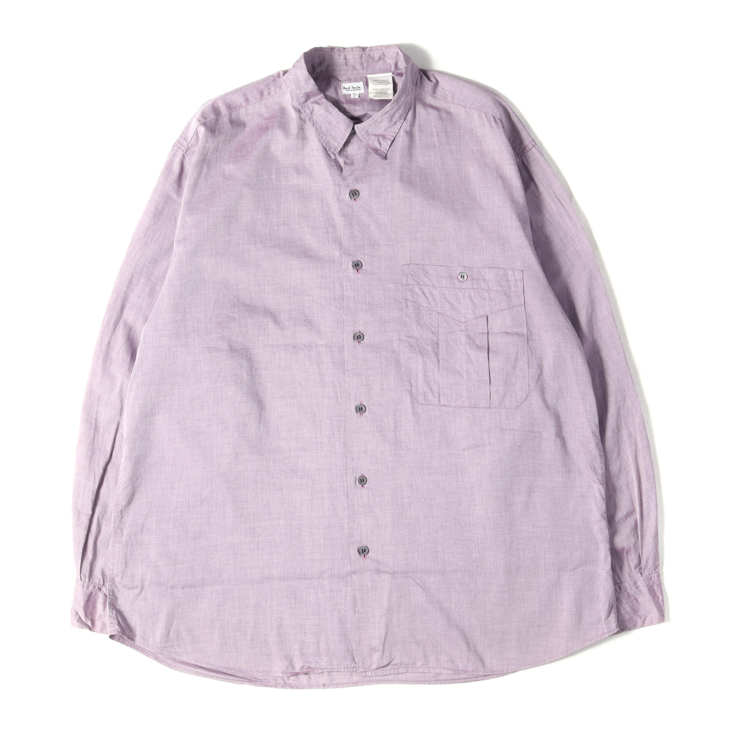 Paul Smith 極点スミス プルオーバー ライトパープル 大きさ:17(43) | 90s ブロード お召しもの プルオーバー / MADE IN ENGLAND | トップス 心地よいプルオーバー 長袖【メンズ】【中古】【K4838】