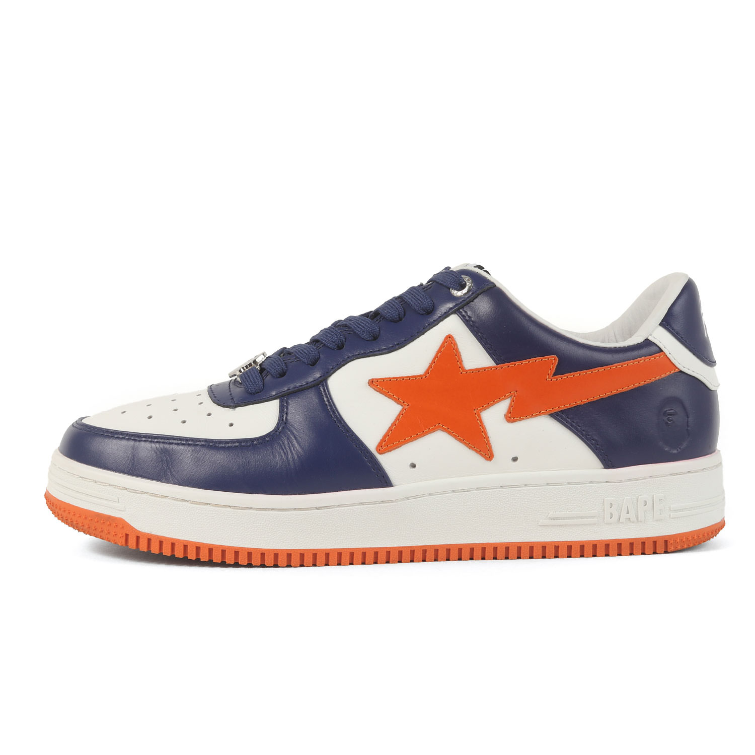 A BATHING APE ア ベイシング エイプ 大きさ:US10(28.0珊) | 付け届けひな形 BAPE STA #3 | なめし革 スニーカー | 青碧 オレンジ色 白いこと | 置き目撥ねのける シューズ 靴【メンズ】【中古】【K4828】