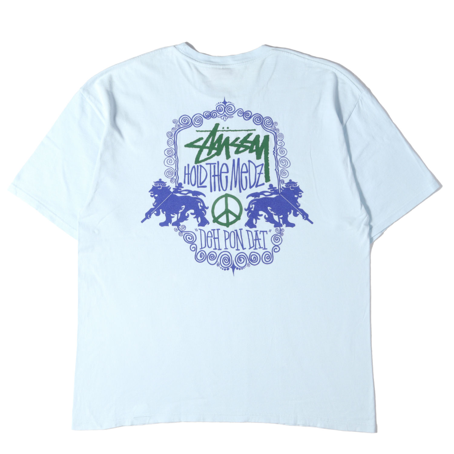 STUSSY ステューシー ティーシャツ ともし火青碧 大いさ:XL | 百獣の王 グラフィック ティーシャツ | トップス カットソー 半袖【メンズ】【中古】【K4840】