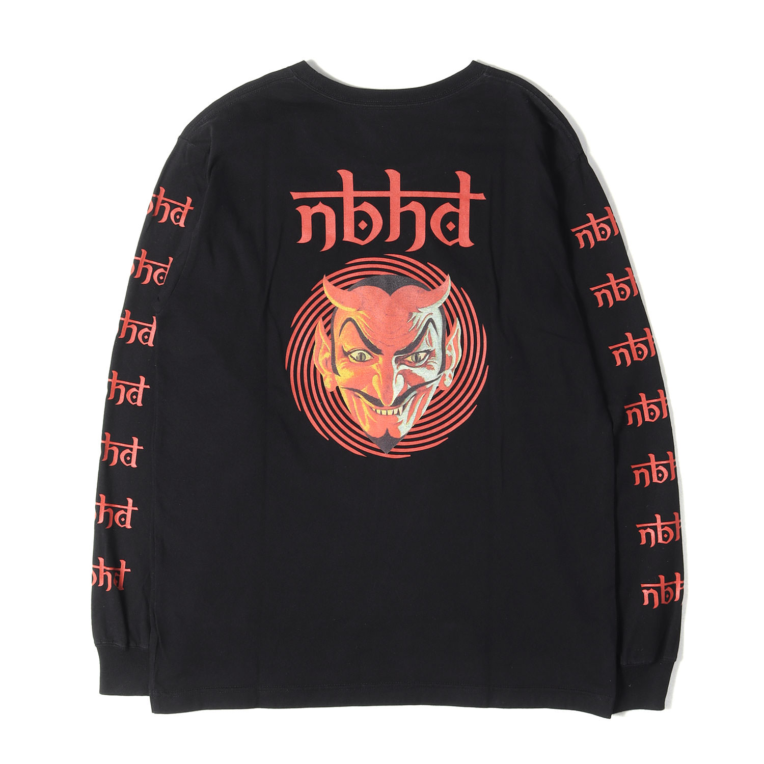 NEIGHBORHOOD ネイバーフッド ティーシャツ 黒いこと 黒 大いさ:XS | 20SS 天魔波旬 グラフィック ロング衣袂 ティーシャツ (VERTIGO / C-TEE. LS) | トップス カットソー 長袖【メンズ】【中古】【K4836】
