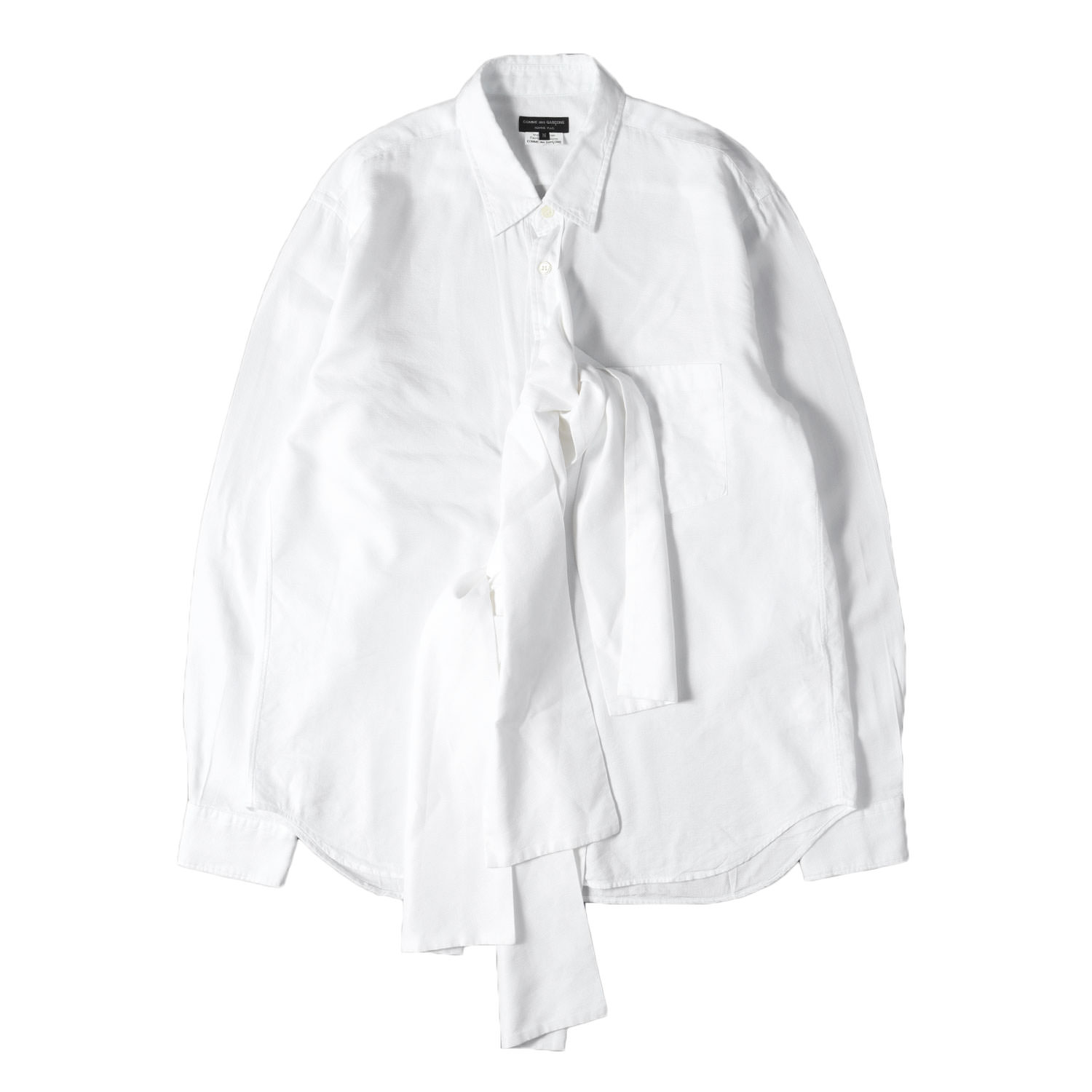 COMME des GARCONS HOMME PLUS コムデ給仕 オムプリュス プルオーバー 白いこと 白 大きさ:M | 25SS シュロの葉 御召しもの プルオーバー | トップス 心地よいプルオーバー 長袖 日本製【メンズ】【中古】【K4837】
