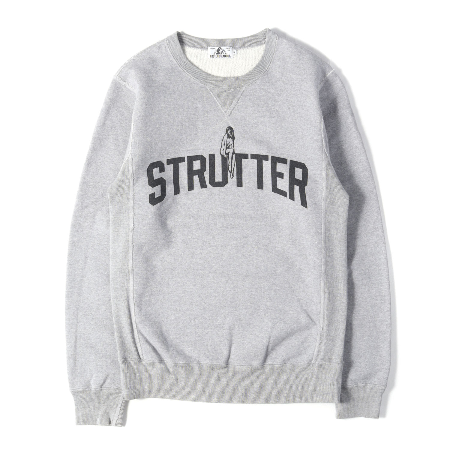 HYSTERIC GLAMOUR ヒステリックグラマー 流汗 ヘザーグレー 大きさ:S | STRUTTER WOMAN pt トレーナー | トップス 調教師 日本製【メンズ】【中古】【K4837】