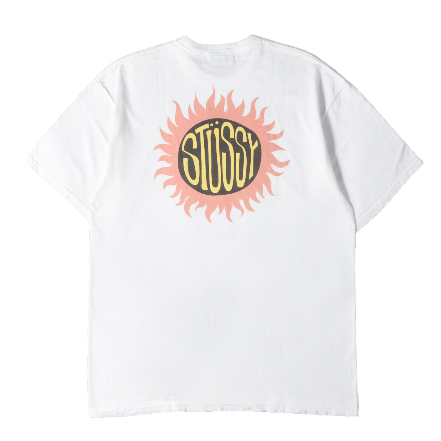 STUSSY ステューシー ティーシャツ 白いこと 白 大きさ:XL | サングラフィック 労働者の一団のど首 ティーシャツ | トップス カットソー 半袖【メンズ】【中古】【K4839】