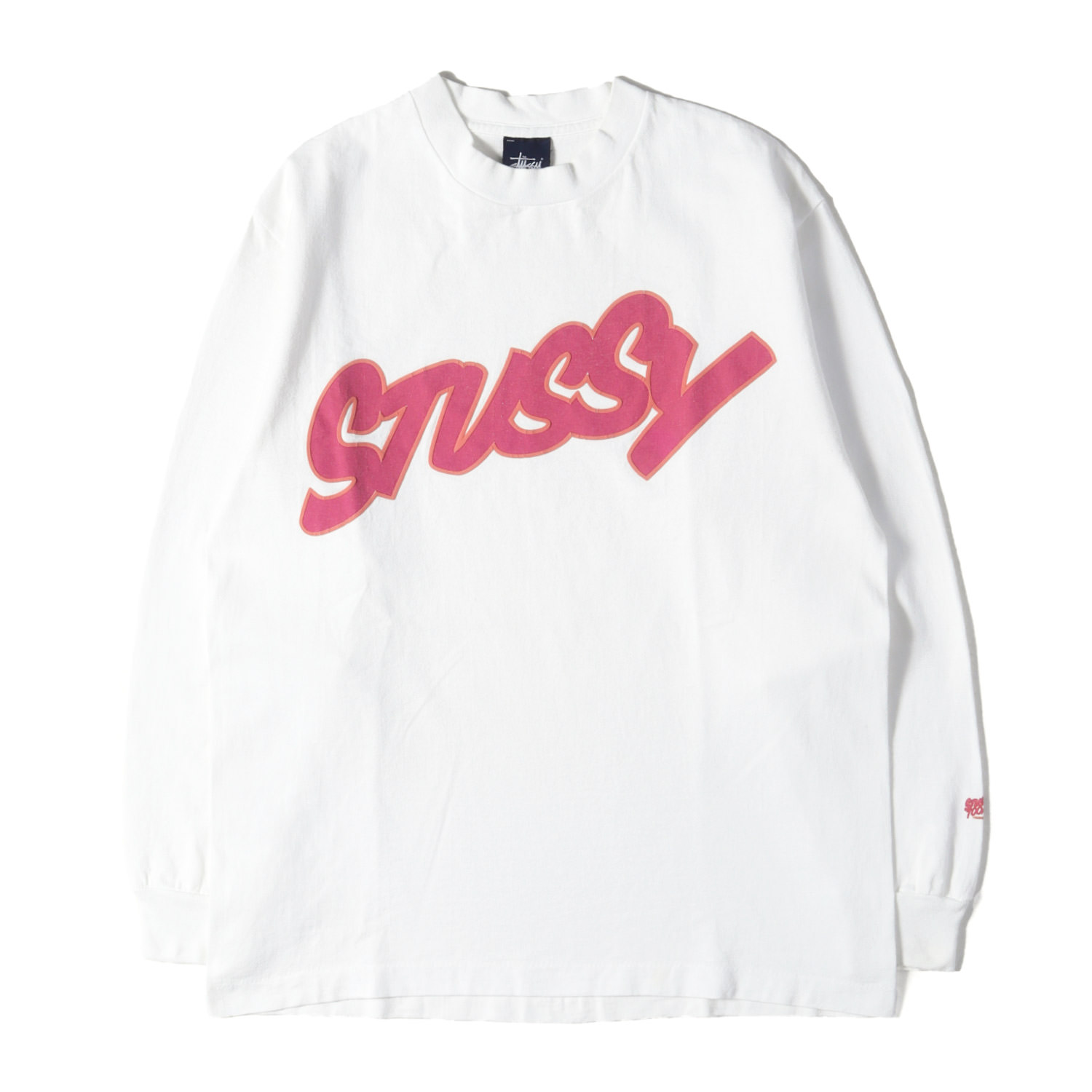 STUSSY ステューシー ティーシャツ 白いこと 白 大きさ:M | 00s WTAPS 裏共同研究 TOON MANIA ロング衣袂 ティーシャツ (USA製) | トップス カットソー 長袖【メンズ】【中古】【K4838】