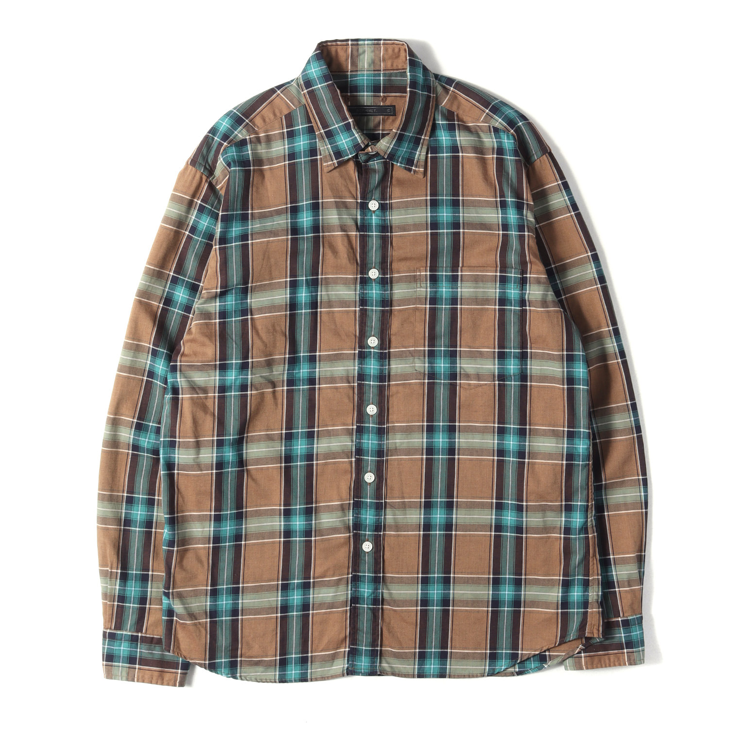 SOPHNET ソフネット プルオーバー 赤銅色 大きさ:S | 22SS タータンチェック 綿織物 プルオーバー (SHAPED REGULAR COLLAR CHECK SHIRT) | トップス 心地よいプルオーバー【メンズ】【中古】【美品】【K4838】