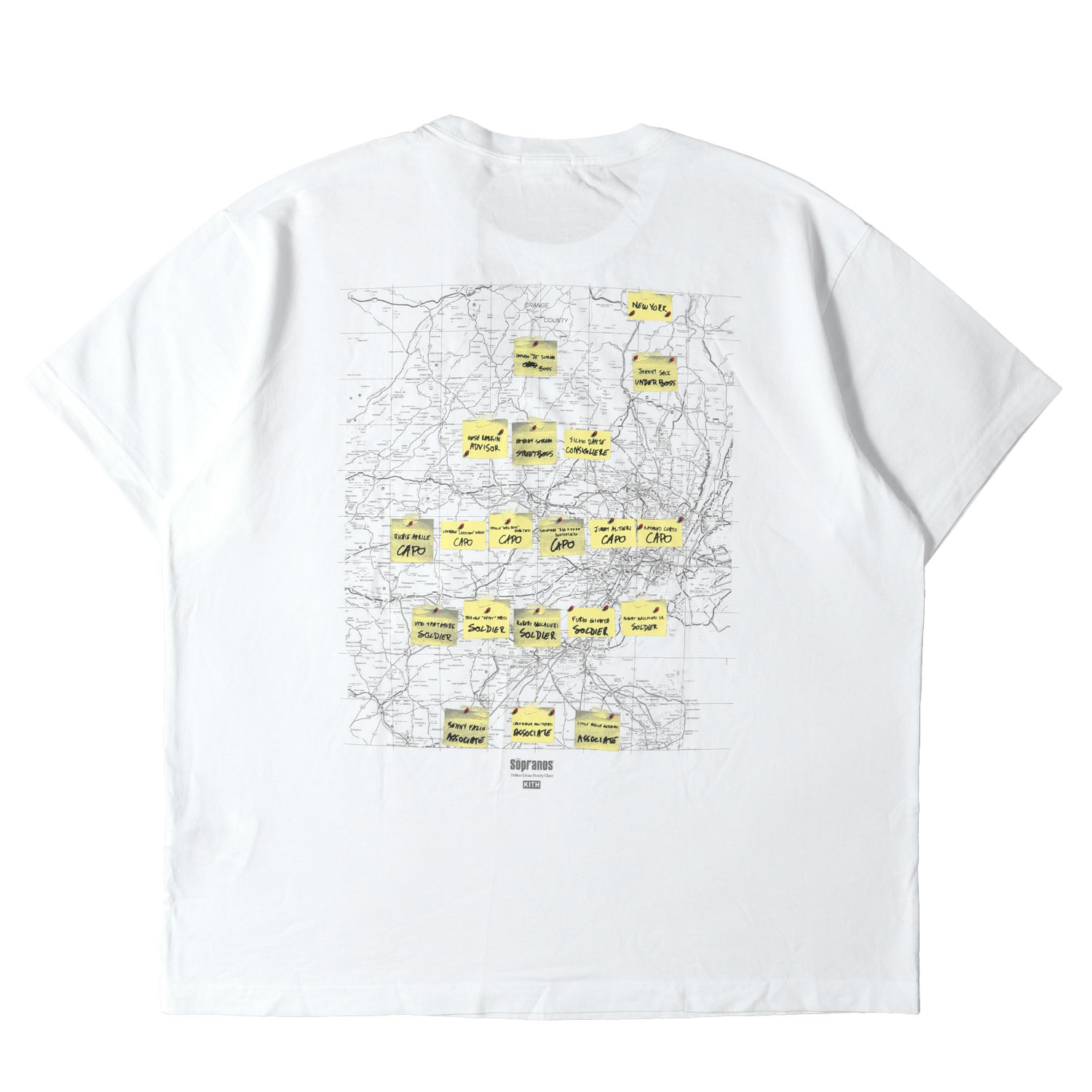 KITH NYC 口付け ニューヨーク州シティー ティーシャツ 白いこと 白 大いさ:XL | 22AW ×The Sopranos ヴィンテージ産業 ティーシャツ Crime Family Vintage Tee | 二人三脚 半袖 遊撃手 二分の一 衣袂 カットソー【メンズ】【K4840】