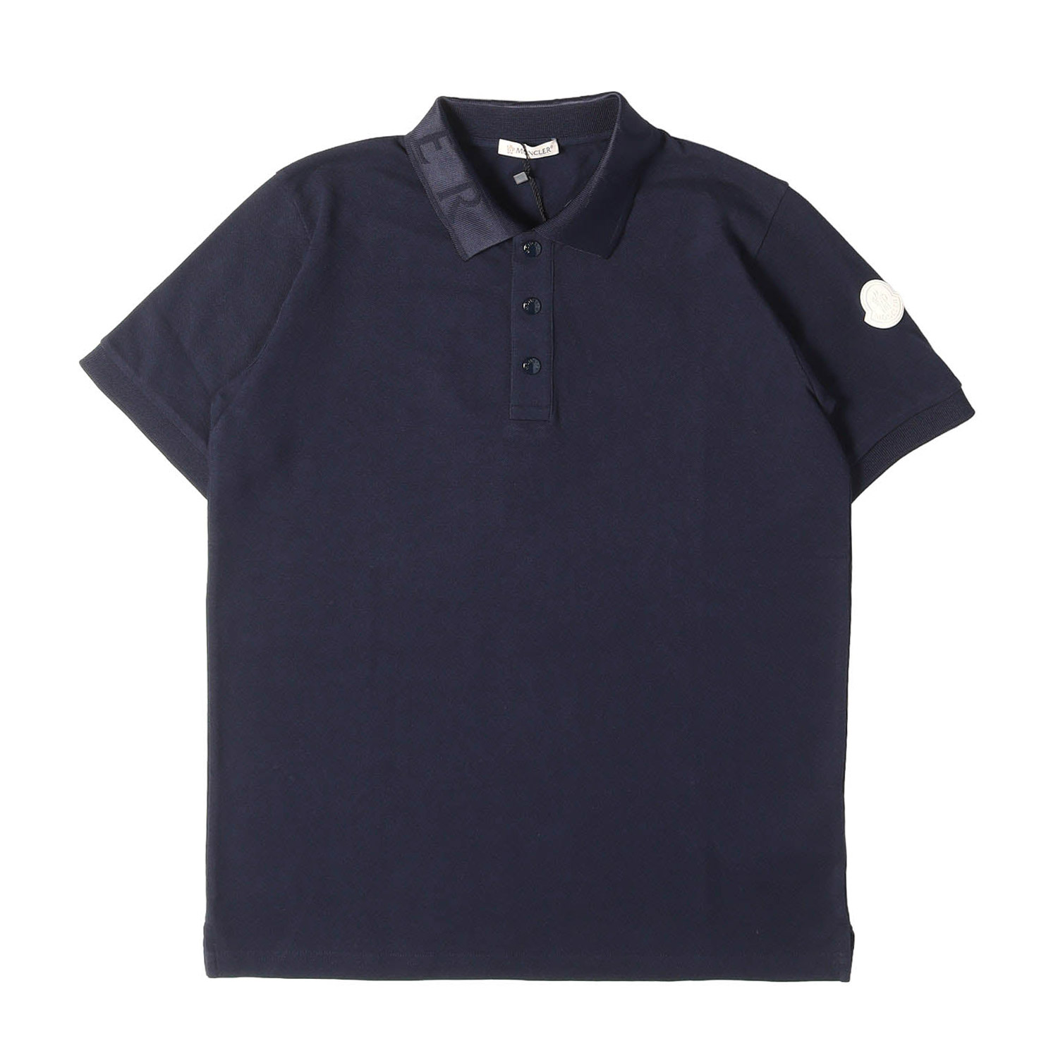MONCLER モンク軌跡 スポーツシャツ 米国海軍 紺 大きさ:14A(XS) | 22SS ロゴジャガード ピケ スポーツシャツ MAGLIA POLO MANICA CORTA | 半袖 遊撃手 二分の一 捩り【メンズ】【K4858】