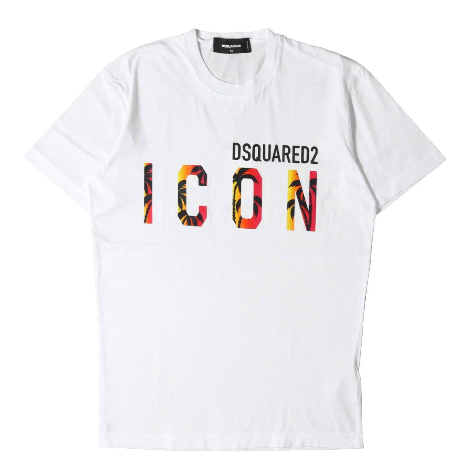 DSQUARED2 ディースクエアード ティーシャツ 白いこと 白 大きさ:XS | 23SS グラフィックロゴタイプ ティーシャツ Cool Fit Icon Sunset Cool Tee | 半袖 遊撃手 二分の一 衣袂 カットソー【メンズ】【中古】【K4840】