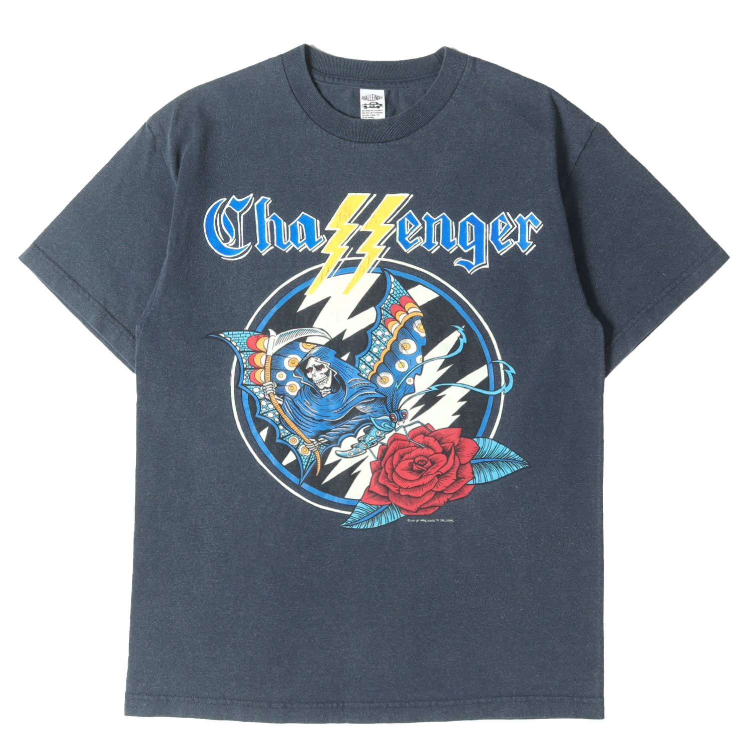 CHALLENGER チャレンジャー プルオーバー 米国海軍 紺 大きさ:M | ウォッシュ産業 グリムリーパー プルオーバー SHADOW TEE | 半袖 遊撃手 二分の一 捩り カットソー【メンズ】【中古】【K4842】