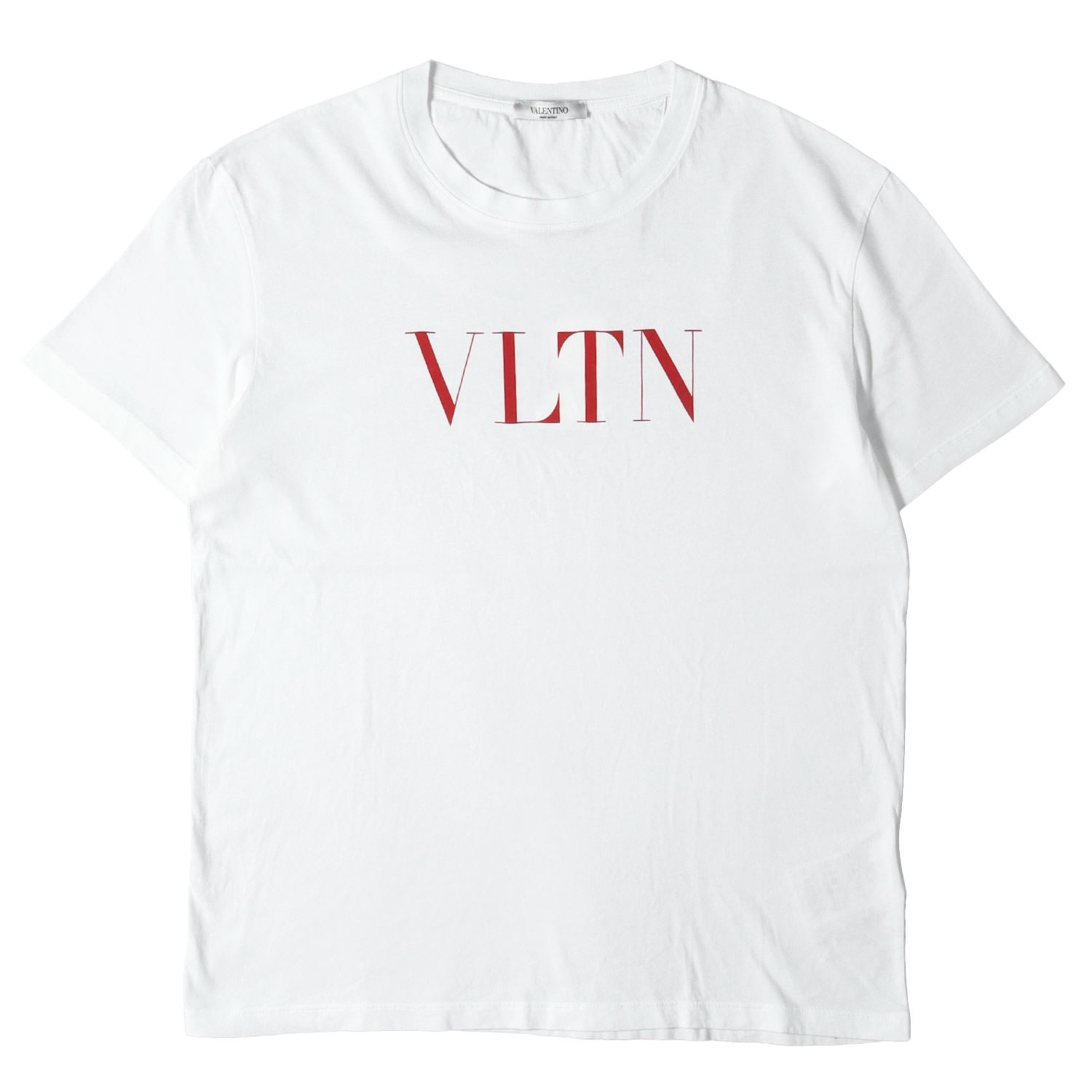 VALENTINO ヴァレンティノ ティーシャツ 白いこと 白 大いさ:M | VLTNロゴタイプ 労働者の一団のど首 ティーシャツ | トップス カットソー 半袖 イタリア共和国製【メンズ】【中古】【美品】【K4836】