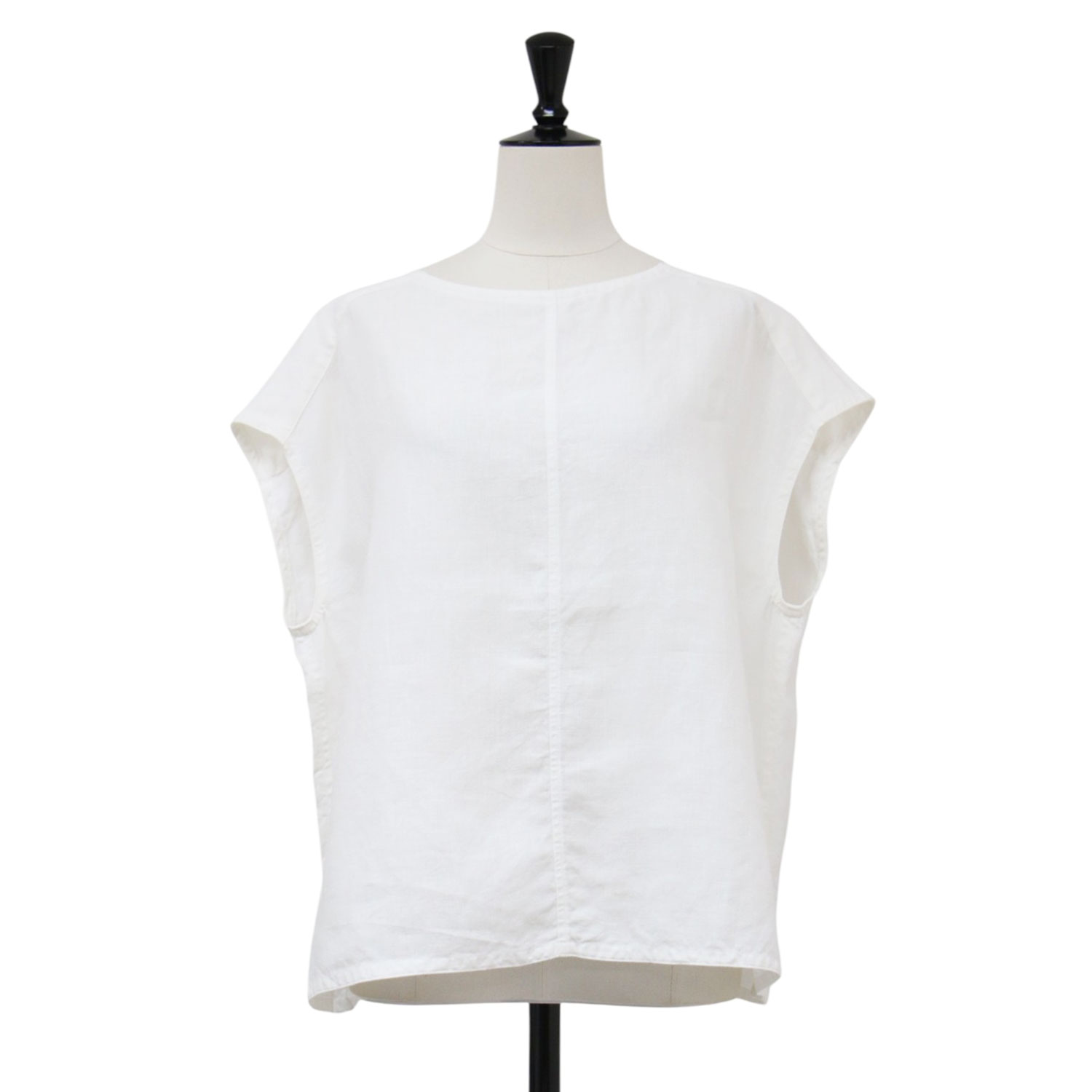 ORCIVAL オーシバル トップ 白いこと 白 | リネン ノースリーブ ティーシャツ トップ | SLEEVELESS PULLOVER | フレンチ捩り 労働者の一団のど首 | トップス プルオーバー【レディース】【中古】【K4837】