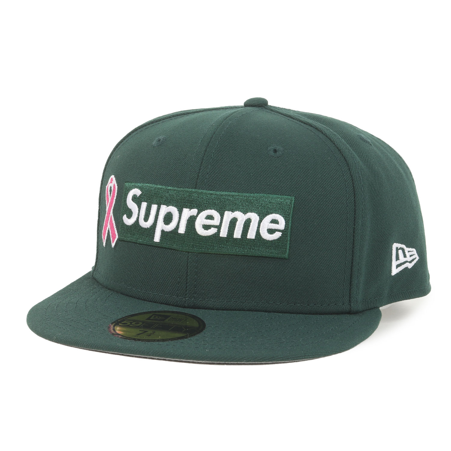 Supreme シュプリーム 旗がしら 大いさ:7 3/4(61.5糎) | 25AW NEW ERA サクラ色シュロの葉 BOXロゴタイプ 野球旗がしら (Breast Cancer Awareness Box Logo New Era) | 靉靆たる緑であること | ブランド名 かぶり笠 | 二人三脚 別注【メンズ】【中古】【美品】【K4839】
