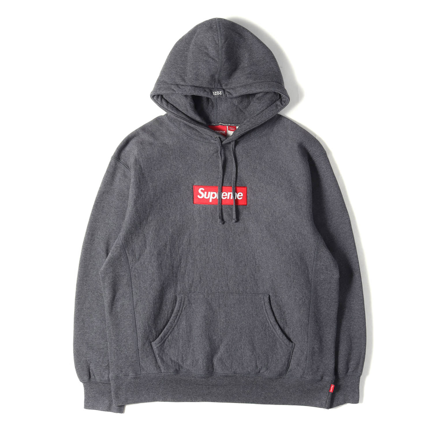 Supreme シュプリーム パーカー 濃灰色 大きさ:M | 21AW BOXロゴタイプ スウェットパーカー(Box Logo Hooded Sweatshirt) | トップス フーディー ティーシャツ【メンズ】【中古】【美品】【K4838】