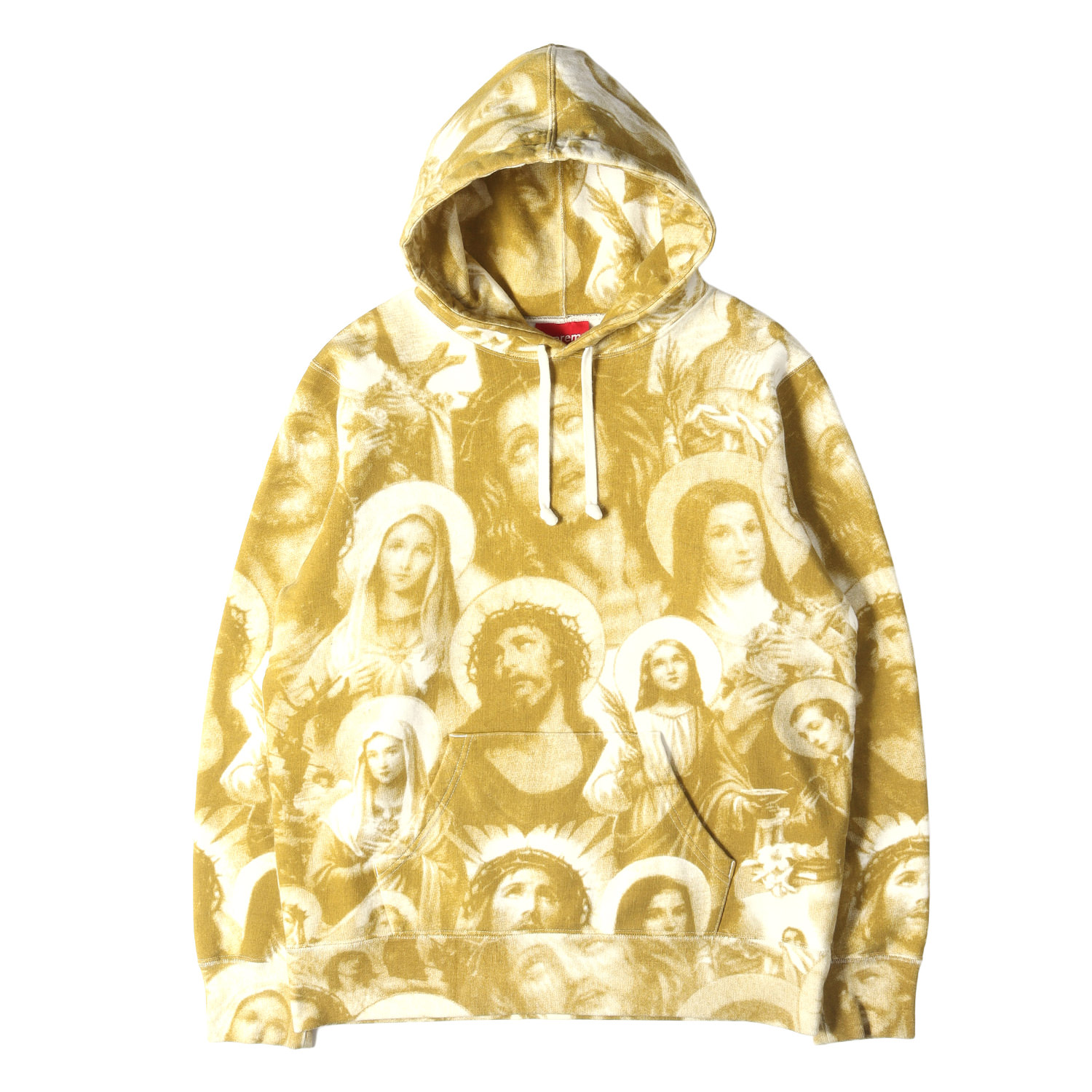 Supreme シュプリーム パーカー ゴールド 大きさ:S | 18AW 総柄 ジーザス/聖処女マリア 汗水 パーカー (Jesus and Mary Hooded Sweatshirt) | トップス フーディー【メンズ】【中古】【K4839】