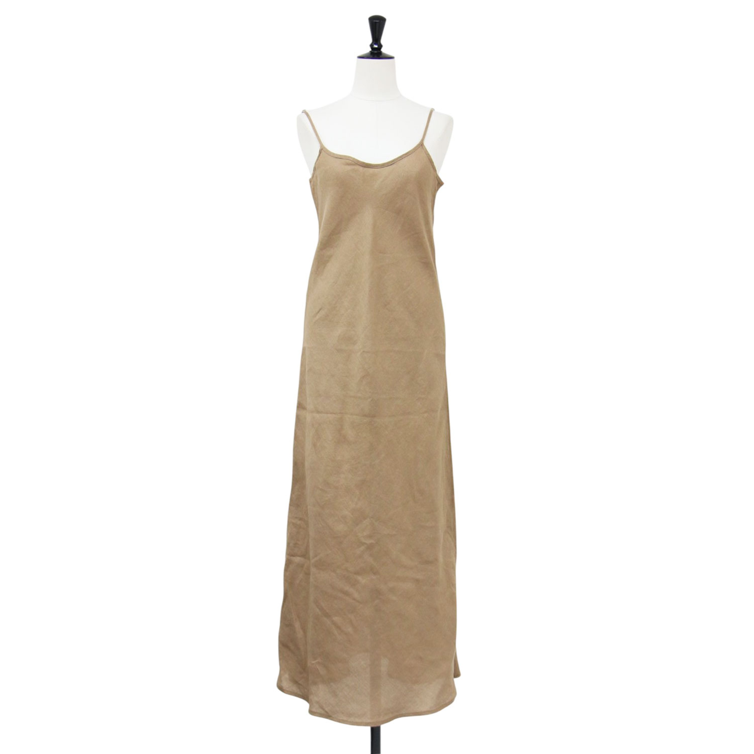 BASERANGE ベースレンジ ワンピース ブラウン サイズ:FREE 23春夏 リネン キャミソール ワンピース DYDINE DRESS ロング セミフレア トップス【レディース】【中古】【K4887】｜ブランド古着のBEEGLE by Boo-Bee