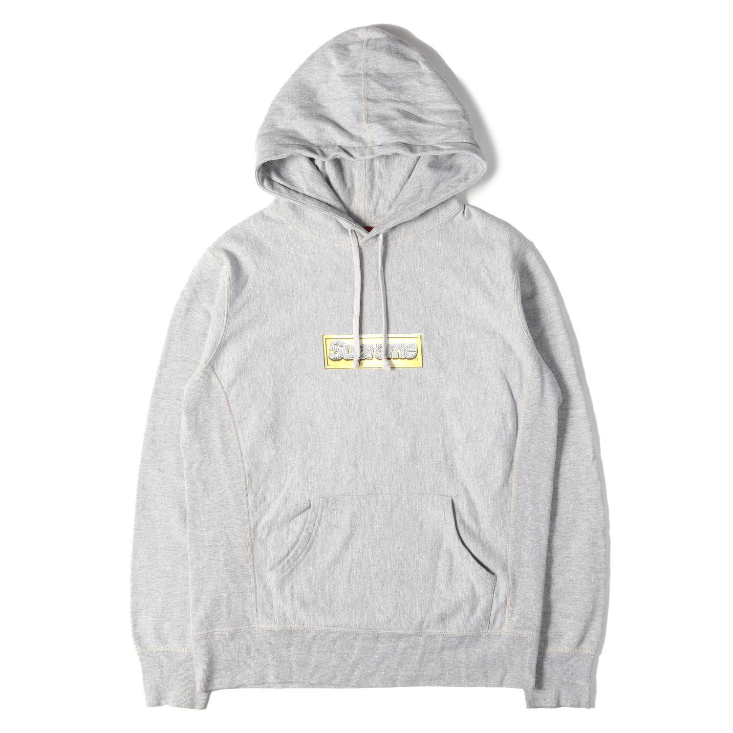 Supreme シュプリーム パーカー ヘザーグレー 大きさ:S | ブリング BOXロゴタイプ スウェットパーカー (Bling Logo Pullover) | トップス フーディー【メンズ】【中古】【K4840】