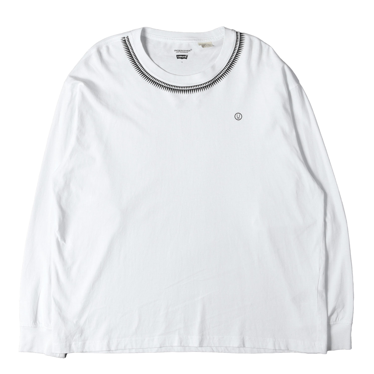 UNDERCOVER アンダーカバー Tシャツ ホワイト 白 サイズ:L | 25SS Levis トライアングルプリント ロングスリーブ Tシャツ | トップス カットソー 長袖【メンズ】【中古】【K4884】｜ブランド古着のBEEGLE by Boo-Bee