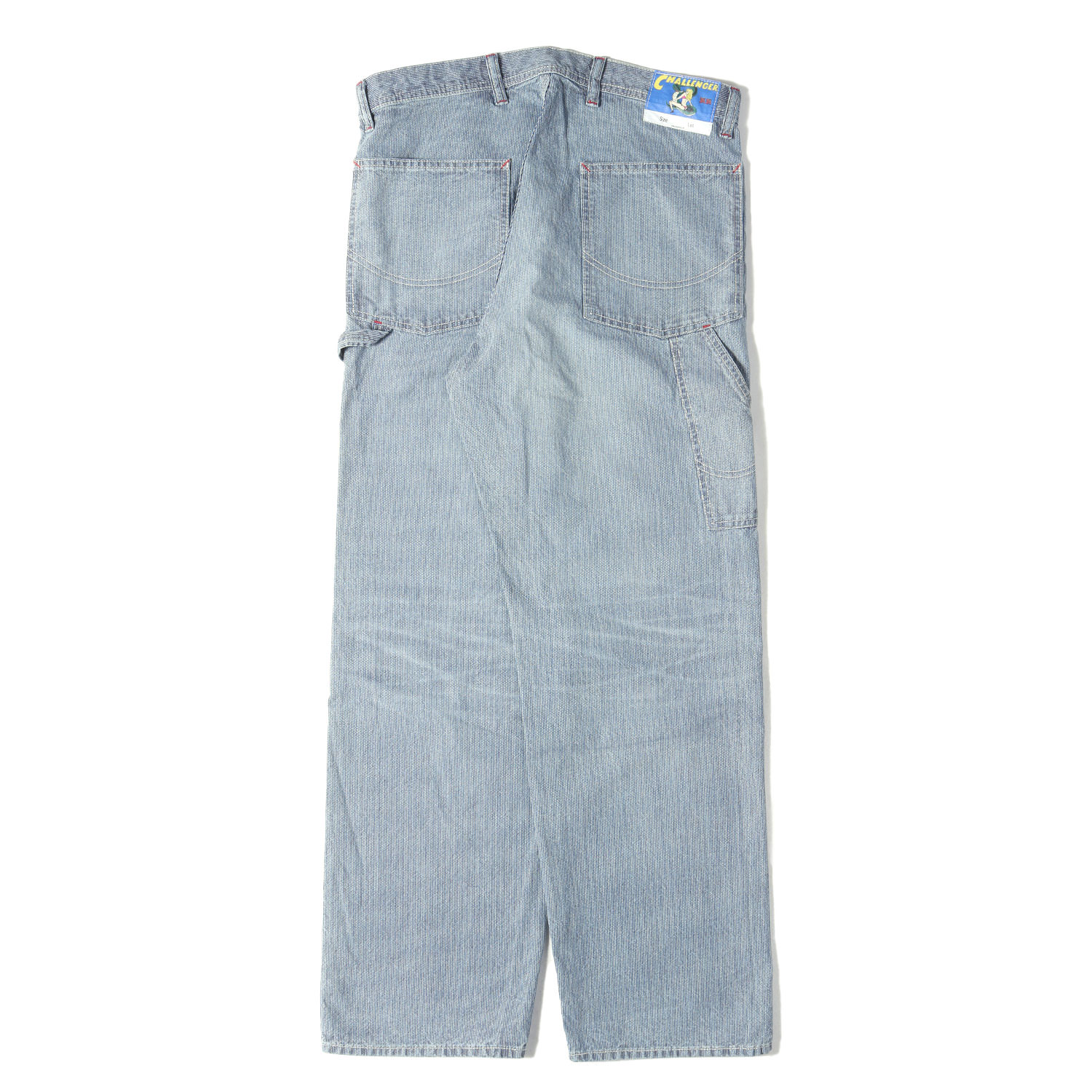 CHALLENGER チャレンジャー ズボン下 インディゴ 白いこと(WASHED HICKORY) 大きさ:L | 25AW ヴィンテージ製作 ヒッコリー ペインターパンツ (WASHED PAINTER PANTS) | ボトムス デニム ジーパン【メンズ】【中古】【美品】【K4840】
