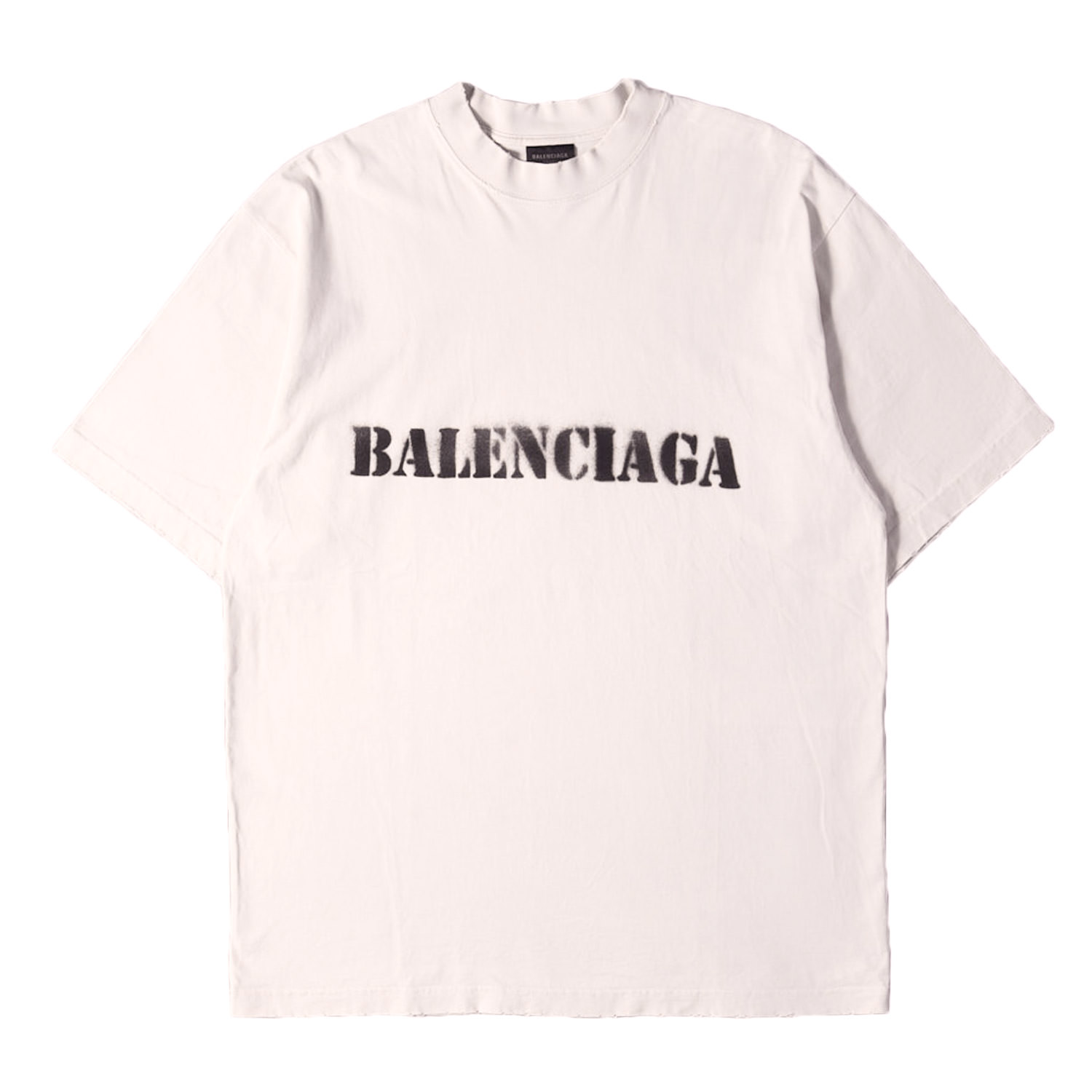 BALENCIAGA バレンシアガ プルオーバー 象牙色系 大きさ:S | 24SS 不都合産業 ステンシルロゴタイプ 厚地の外套大きさ プルオーバー | トップス カットソー 半袖【メンズ】【中古】【美品】【K4840】
