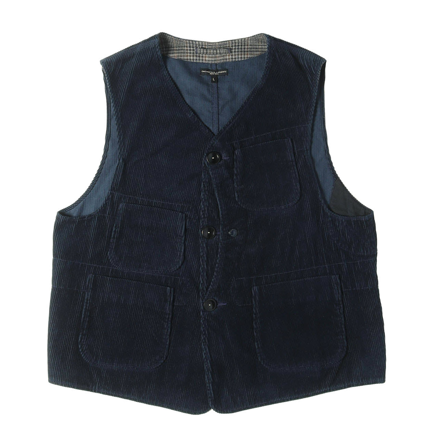 Engineered Garments エンジニアドガーメンツ より良い 米国海軍 紺 大いさ:L | コール天 引き上げる地びた より良い (Upland Vest Corduroy) | トップス USA製【メンズ】【中古】【K4840】