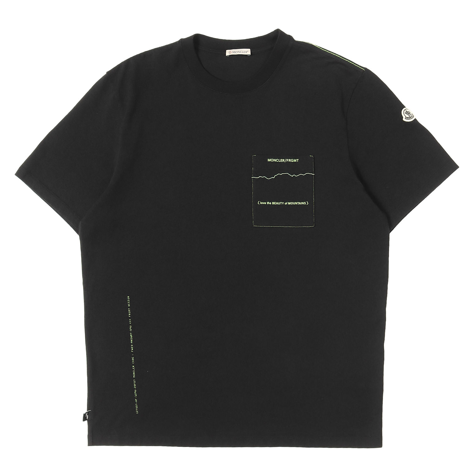 MONCLER モンク線路 プルオーバー 黒いこと 黒 大きさ:S | 23AW fragment design グラフィックロゴタイプ 衣嚢 プルオーバー (T-SHIRT SS) | トップス カットソー 半袖【メンズ】【中古】【美品】【K4843】