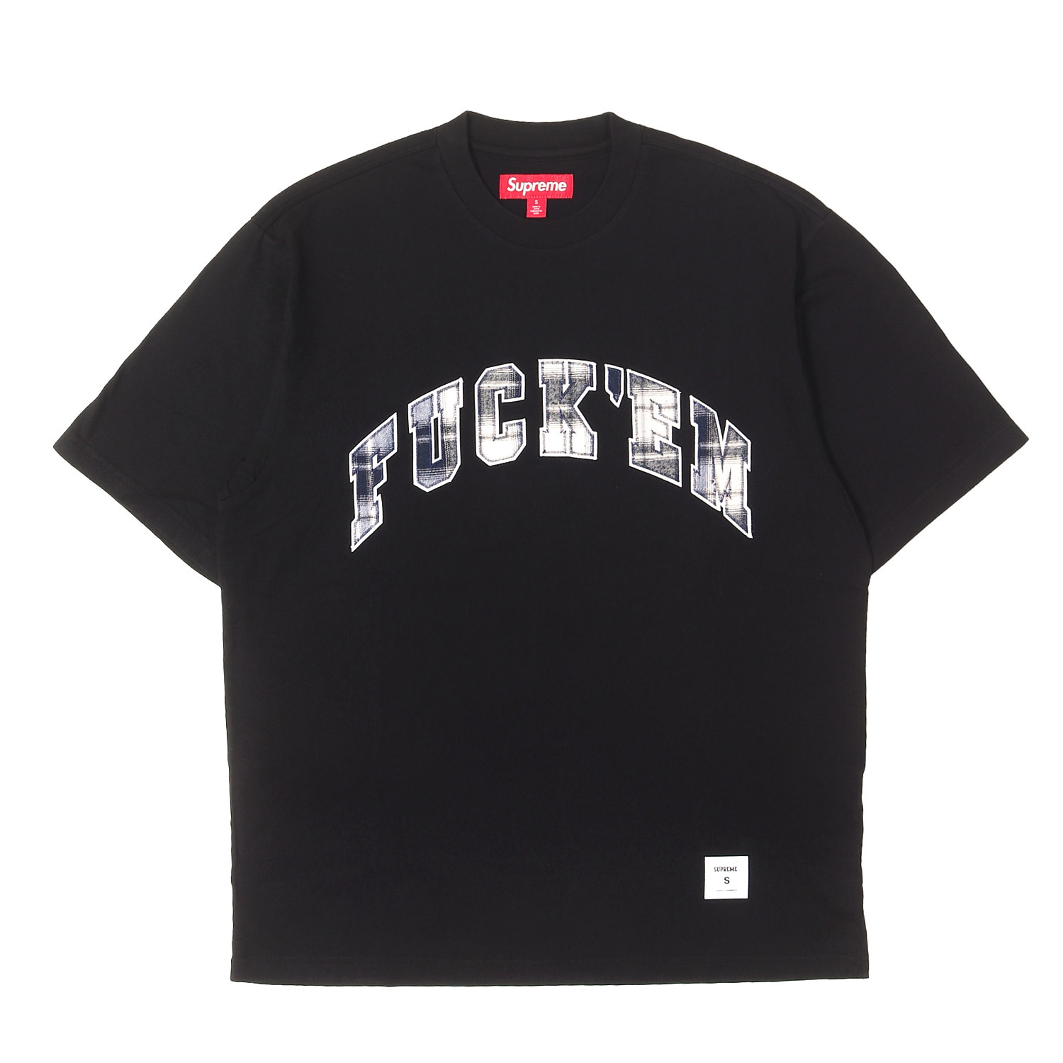 Supreme シュプリーム Tシャツ ブラック 黒 サイズ:S | 26SS チェック柄 FUCK EMロゴ Tシャツ (Fuck Em Plaid S/S Top) | トップス カットソー 半袖【メンズ】【K4884】｜ブランド古着のBEEGLE by Boo-Bee