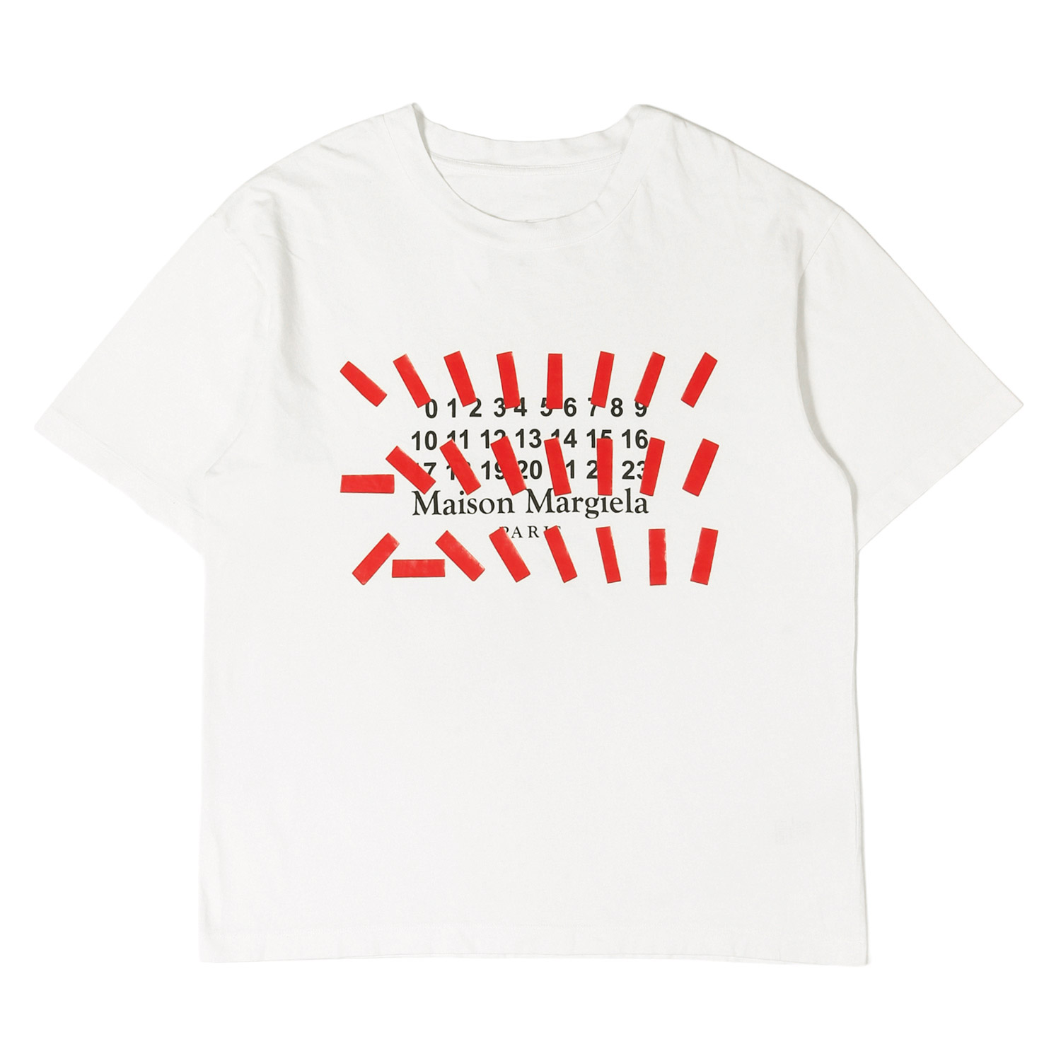 Maison Margiela メゾン マルジェラ Tシャツ ホワイト 白 サイズ:40 | 21SS レッドテープ カレンダーロゴ クルーネック Tシャツ (S29GC0296 S23935) | トップス カットソー 半袖【メンズ】【中古】【K4849】|ブランド古着のBEEGLE by Boo-Bee