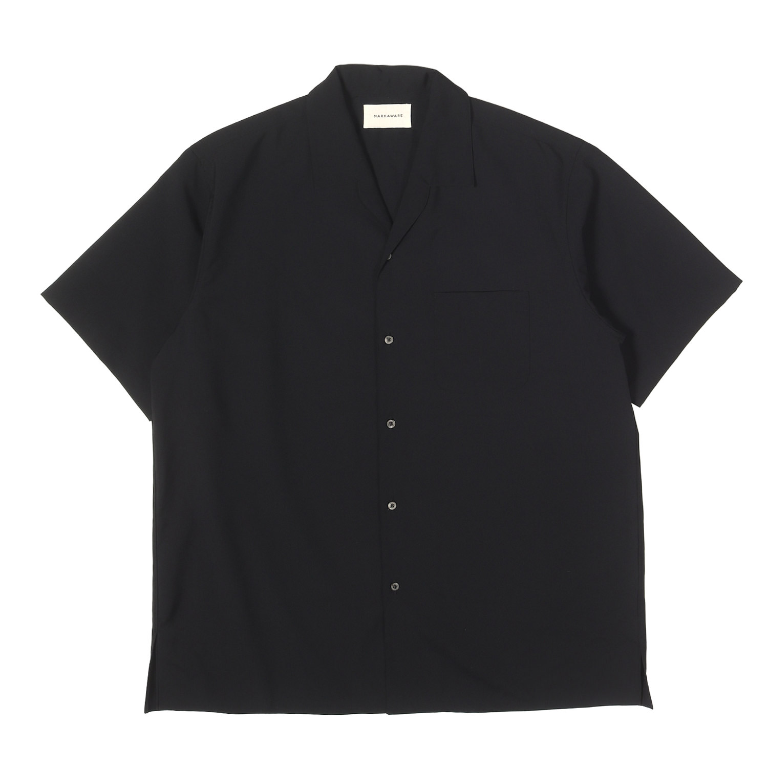 Marka マーカ シャツ ブラック 黒 サイズ:2 | 25SS イタリアン オープンカラー 半袖シャツ (ORGANIC WOOL 2/80 TROPICAL ITALIAN OPEN COLLAR S/S SHIRT) | トップス カジュアルシャツ 日本製【メンズ】【中古】【美品】【K4849】|ブランド古着のBEEGLE by Boo-Bee