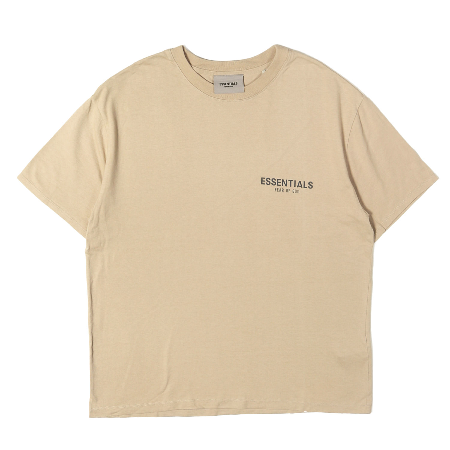 FEAR OF GOD フィアオブゴッド Tシャツ ベージュ サイズ:S | FOG ESSENTIALS リフレクターロゴ Tシャツ | トップス カットソー 半袖【メンズ】【中古】【K4849】|ブランド古着のBEEGLE by Boo-Bee