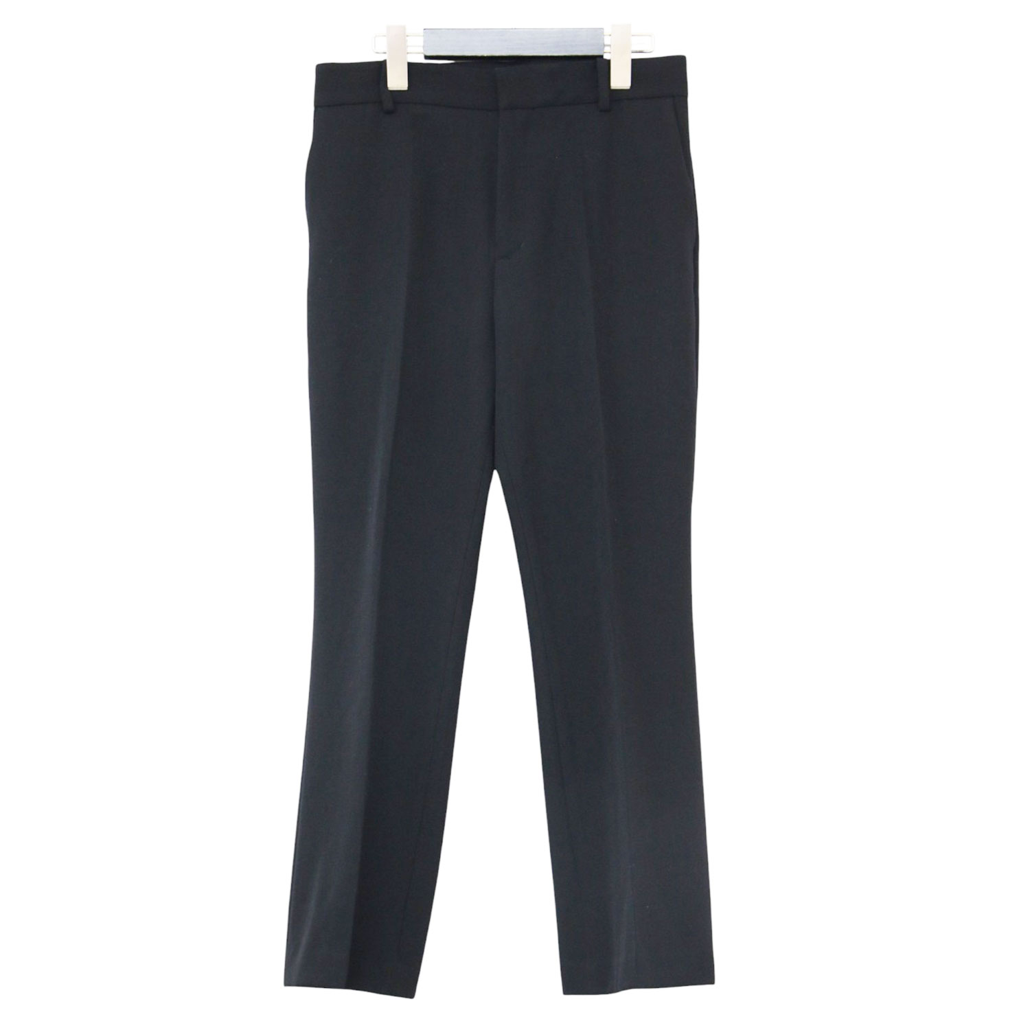 Deuxieme Classe ドゥーズィエム クラス パンツ ブラック 黒 サイズ:36(S) 24秋冬 エッセンシャル クロップドパンツ EVERYDAY I LIKE Essential Cropped セミフレア ストレッチ センタープレス ウール ボトムス ズボン【レディース】【中古】【K4881】｜ブランド古着のBEEGLE by Boo-Bee