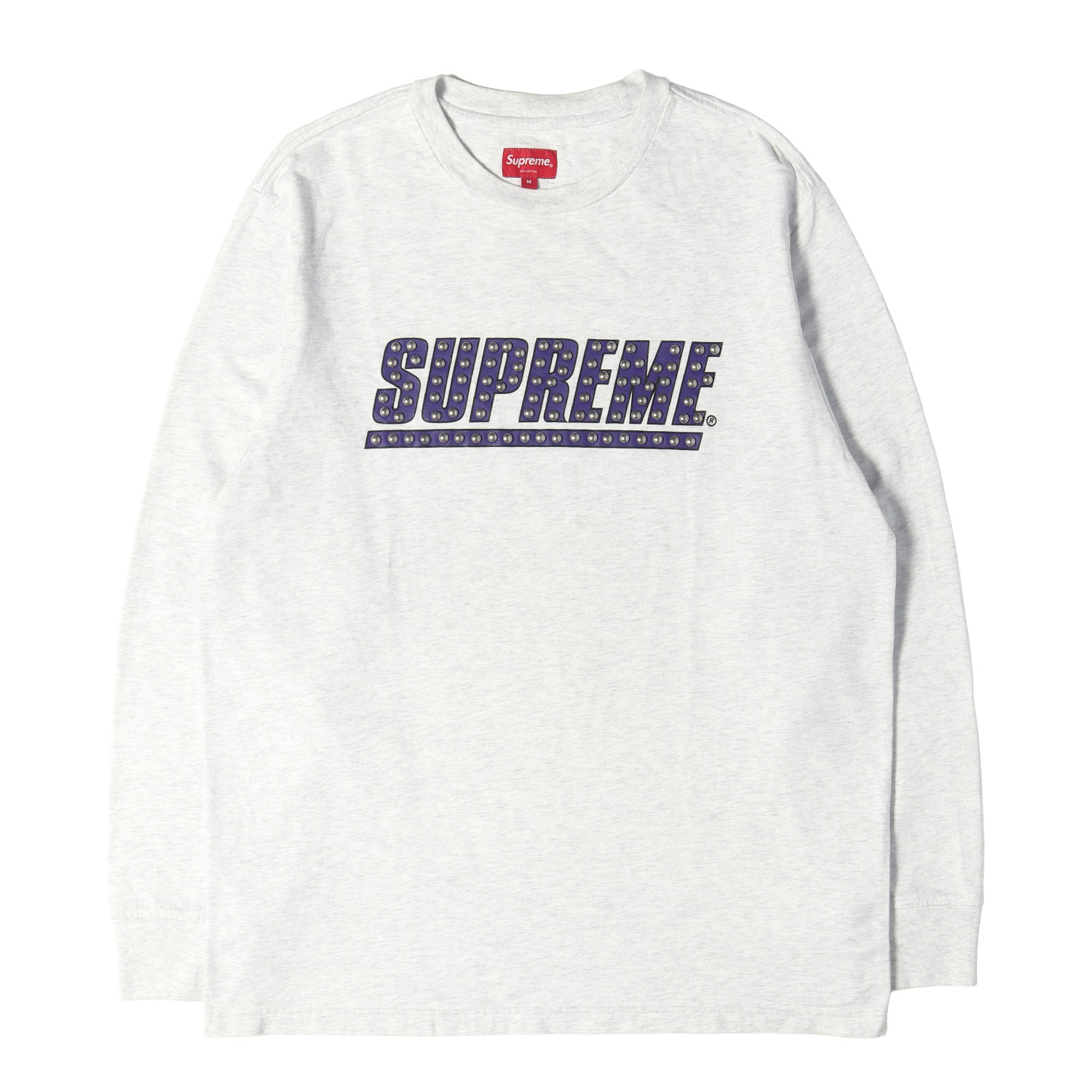 Supreme シュプリーム Tシャツ アッシュグレー サイズ:M 20SS スタッズカスタム ブランドロゴ ロングスリーブ Tシャツ Studded L/S Top トップス カットソー 長袖【メンズ】【中古】【K4874】｜ブランド古着のBEEGLE by Boo-Bee
