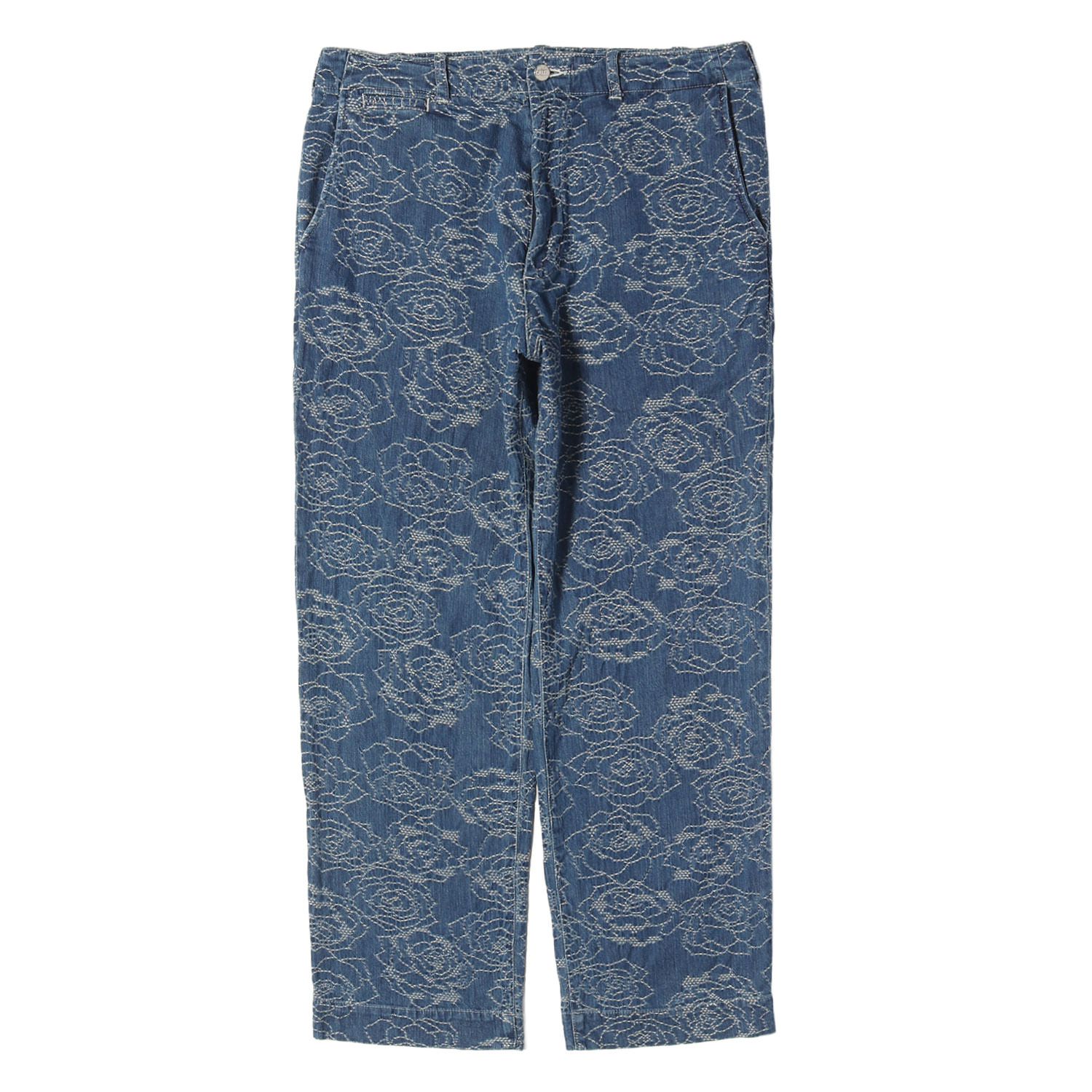 【美品】CALEE キャリー パンツ インディゴ サイズ:M 23AW ローズ ジャガード総柄 ワーク デニムパンツ ROSE PATTERN JACQUARD DENIM SLACKS ボトムス ジーンズ ジーパン【メンズ】【中古】【K4886】｜ブランド古着のBEEGLE by Boo-Bee