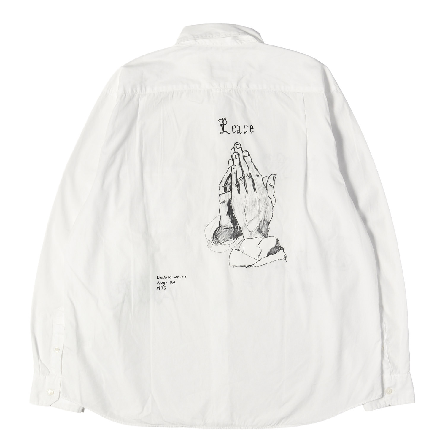 UNIFORM EXPERIMENT ユニフォームエクスペリメント シャツ ホワイト 白 サイズ:3 22SS Dondi White グラフィティ コットンブロード シャツ GRAFFITI BIG REGULAR COLLAR SHIRT 日本製 トップス カジュアルシャツ 長袖【メンズ】【中古】【K4871】｜ブランド古着のBEEGLE by Boo-Bee