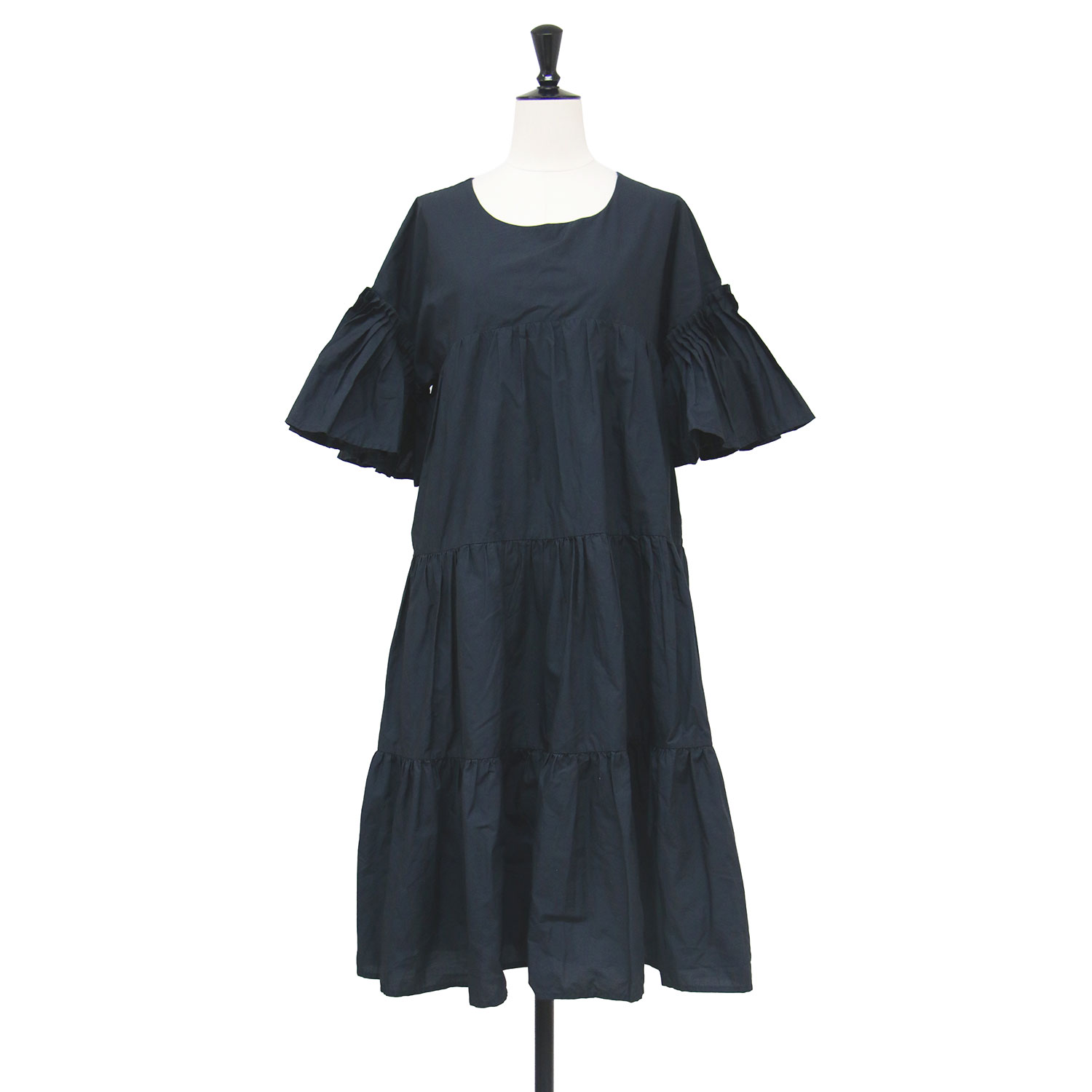 Merlette マーレット ワンピース ブラック 黒 サイズ:FREE 23秋冬 プリーツスリーブ ティアードワンピース フアナ ジュアナ トップス ドレス【レディース】【中古】【K4881】｜ブランド古着のBEEGLE by Boo-Bee 17,119円