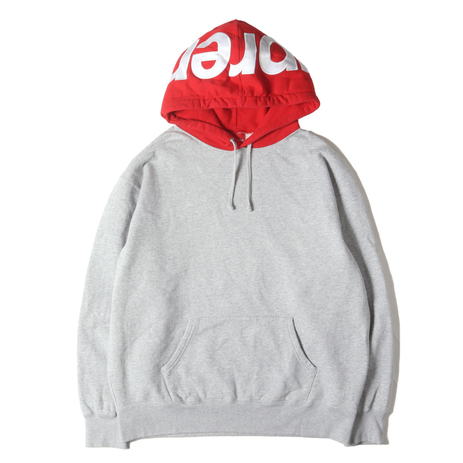 【美品】Supreme シュプリーム パーカー ヘザーグレー サイズ:L 21AW フードロゴ コントラスト スウェットパーカー Contrast Hooded Sweatshirt トップス フーディー プルオーバー【メンズ】【中古】【K4885】｜ブランド古着のBEEGLE by Boo-Bee