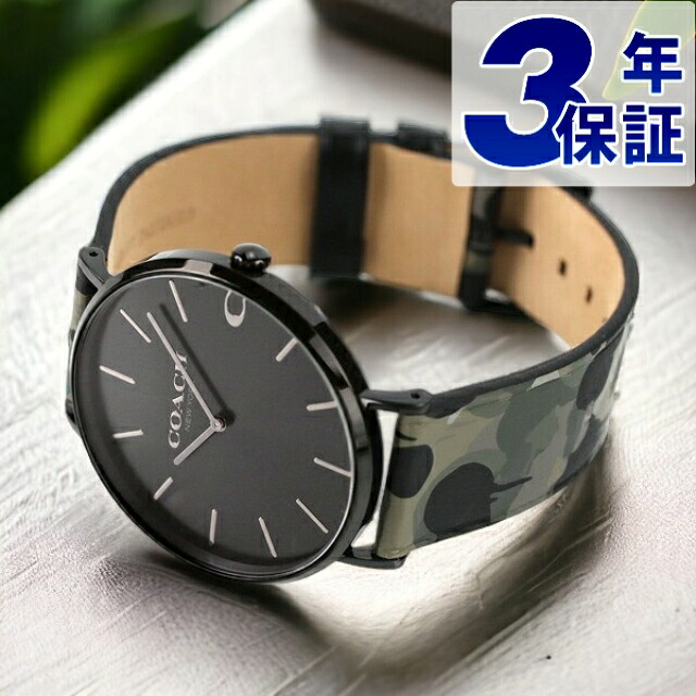 コーチ 腕時計 ブランド メンズ チャールズ 41mm クオーツ 14602573 COACH ブラック×カーキ ギフト プレゼント 実用的|Infinitown