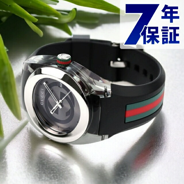 グッチ 時辰儀 シンク 46粍 石英 メンズ ウオッチ ブランド名 YA137116 GUCCI 薄墨色しろがね色×黒いこと 不死化品 差し上げ物 差し上げ物
