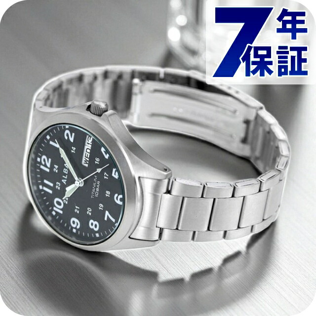セイコー アルバ メンズ 腕時計 ブランド カレンダー チタン AQPJ402 SEIKO ALBA クオーツ ブラック 時計 父の日 プレゼント 実用的｜Infinitown