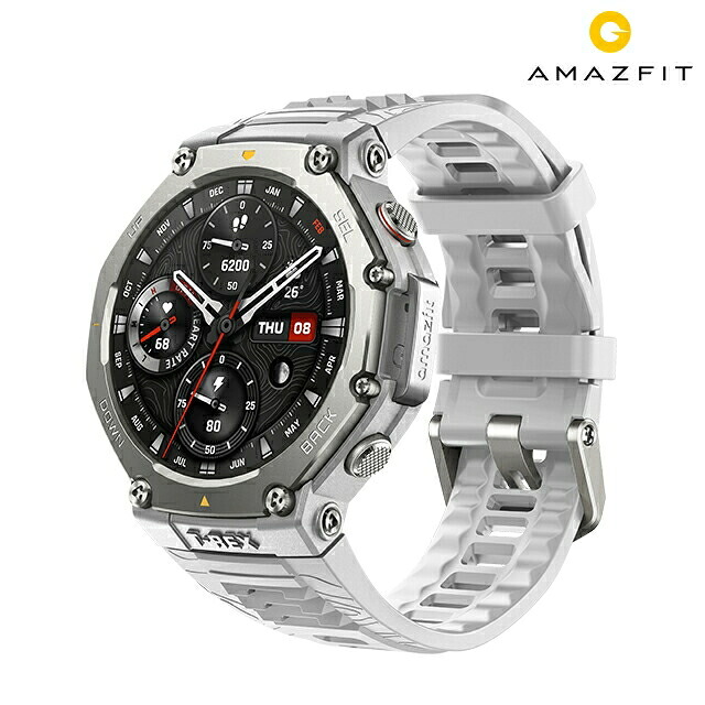 アマズフィット T-Rex ラバ RD 充電式クォーツ スマートウォッチ ブランド メンズ Amazfit SP170069-C221 デジタル シルバー グレー