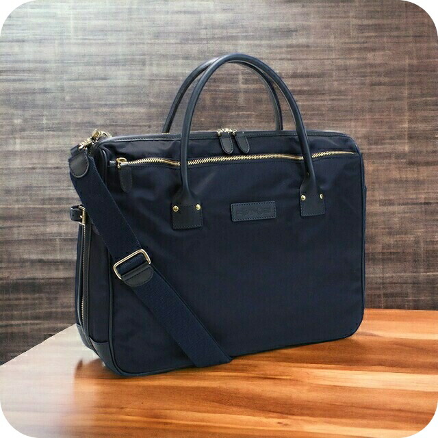 フェリージ Felisi ナイロン レザー ブリーフケース ライトブルー Felisi フェリージ ナイロン×レザー ブリーフケース 11/12-DS B4