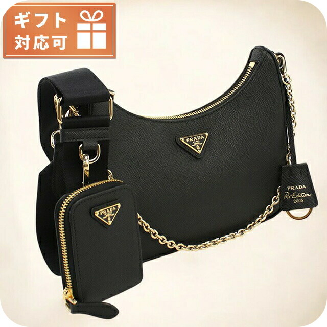 PRADA ブラック ショルダーバッグ PRADA プラダ バッグ ショルダーバッグ 1BH036 NZV OOM ネロ W