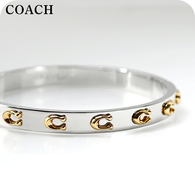 コーチ バングル レディース ブランド COACH ロゴ 335948TWO974 シルバー ゴールド アクセサリー