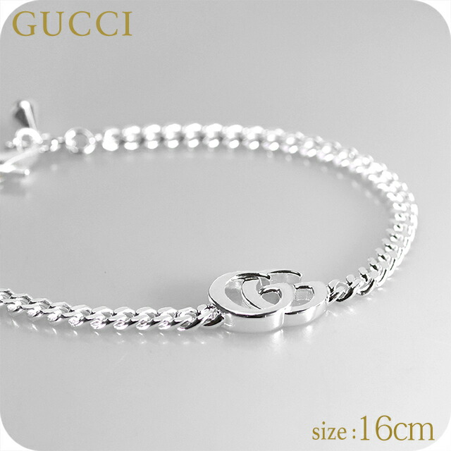 グッチ 腕輪 メンズ ブランド名 GUCCI ダブルG チェーン店 814917 J8400 8106 しろがね色 佩び物