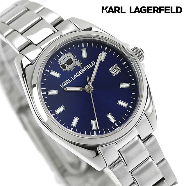 カール・ラガーフェルド ラウンド エッセンシャル クォーツ 電池式 腕時計 ブランド レディース KARL LAGERFELD R0553107507 アナログ ブルー おしゃれ 防水 かわいい プレゼント 女性 実用的